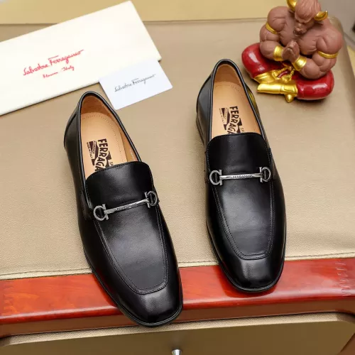 Replica Salvatore Ferragamo Leather Shoes For Men #1381490 $88.00 USD for Wholesale