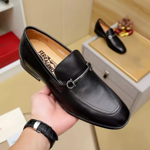 Replica Salvatore Ferragamo Leather Shoes For Men #1381490 $88.00 USD for Wholesale