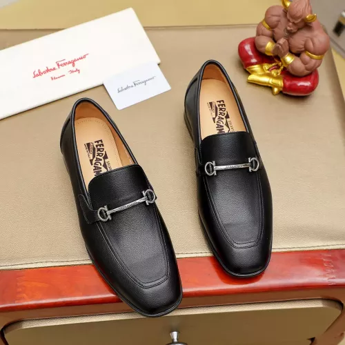 Replica Salvatore Ferragamo Leather Shoes For Men #1381491 $88.00 USD for Wholesale