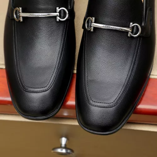 Replica Salvatore Ferragamo Leather Shoes For Men #1381491 $88.00 USD for Wholesale