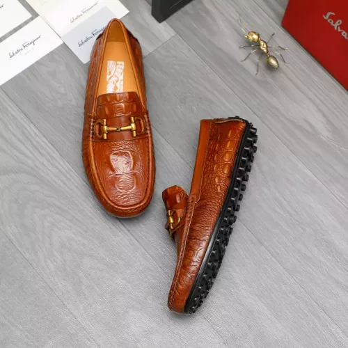 Replica Salvatore Ferragamo Leather Shoes For Men #1381825 $80.00 USD for Wholesale