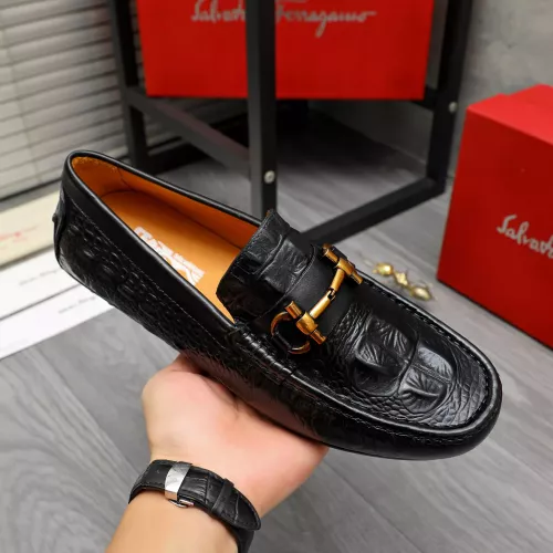 Replica Salvatore Ferragamo Leather Shoes For Men #1381826 $80.00 USD for Wholesale