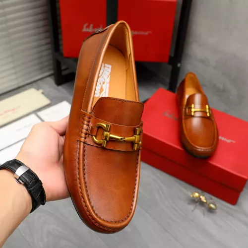Replica Salvatore Ferragamo Leather Shoes For Men #1381827 $80.00 USD for Wholesale