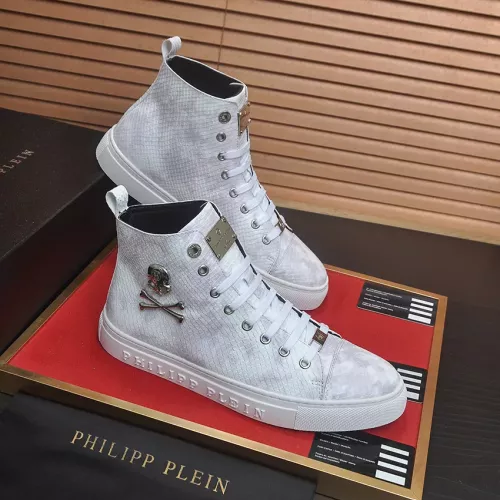 Replica Philipp Plein PP High Tops Shoes For Men #1387896 $92.00 USD for Wholesale