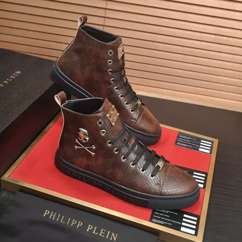 Replica Philipp Plein PP High Tops Shoes For Men #1387900 $92.00 USD for Wholesale