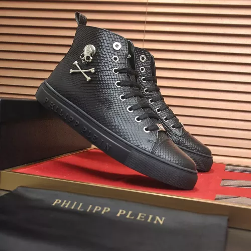 Replica Philipp Plein PP High Tops Shoes For Men #1387903 $92.00 USD for Wholesale