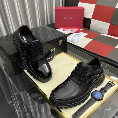 Replica Salvatore Ferragamo Leather Shoes For Men #1387955 $118.00 USD for Wholesale