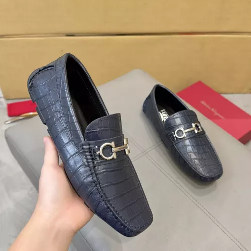 Replica Salvatore Ferragamo Leather Shoes For Men #1388087 $96.00 USD for Wholesale