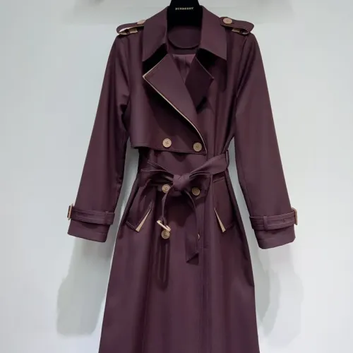 Burberry Trench Coat Long Sleeved For Women #1391098