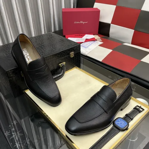 Replica Salvatore Ferragamo Leather Shoes For Men #1392075 $108.00 USD for Wholesale