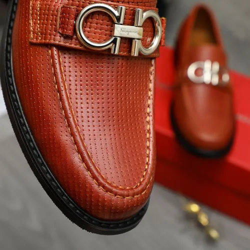 Replica Salvatore Ferragamo Leather Shoes For Men #1392088 $85.00 USD for Wholesale