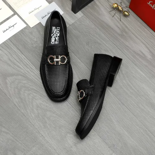 Replica Salvatore Ferragamo Leather Shoes For Men #1392089 $85.00 USD for Wholesale