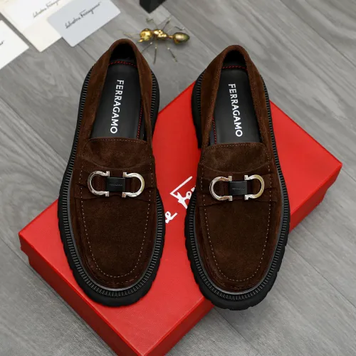 Replica Salvatore Ferragamo Leather Shoes For Men #1392097 $112.00 USD for Wholesale