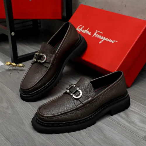 Replica Salvatore Ferragamo Leather Shoes For Men #1392102 $112.00 USD for Wholesale
