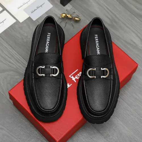 Replica Salvatore Ferragamo Leather Shoes For Men #1392104 $112.00 USD for Wholesale