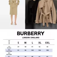 $162.00 USD Burberry Trench Coat Long Sleeved For Women #1387278
