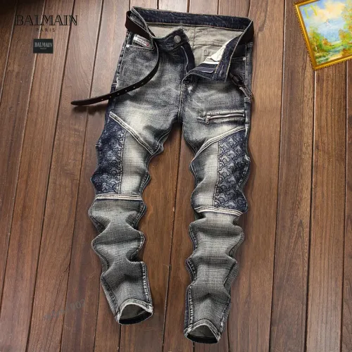 Replica Balmain Jeans For Men #1394585 $48.00 USD for Wholesale