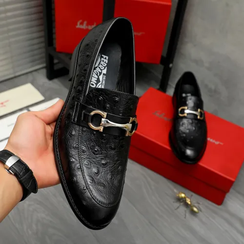 Replica Salvatore Ferragamo Leather Shoes For Men #1399116 $82.00 USD for Wholesale