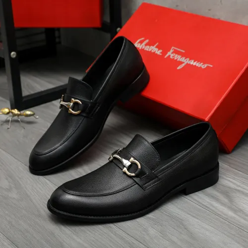 Replica Salvatore Ferragamo Leather Shoes For Men #1399125 $82.00 USD for Wholesale