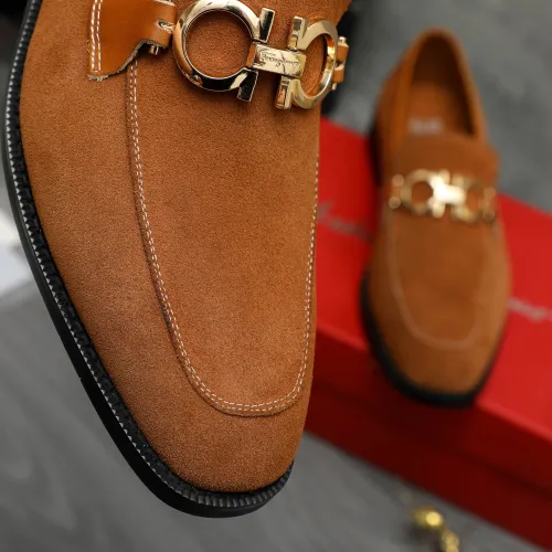 Replica Salvatore Ferragamo Leather Shoes For Men #1399134 $80.00 USD for Wholesale
