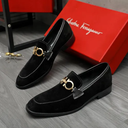 Replica Salvatore Ferragamo Leather Shoes For Men #1399136 $80.00 USD for Wholesale