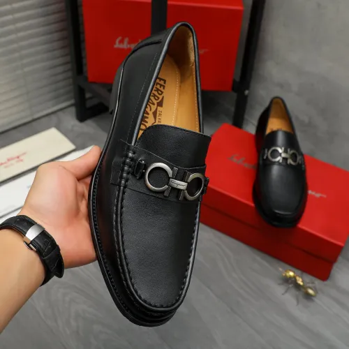Replica Salvatore Ferragamo Leather Shoes For Men #1399142 $85.00 USD for Wholesale