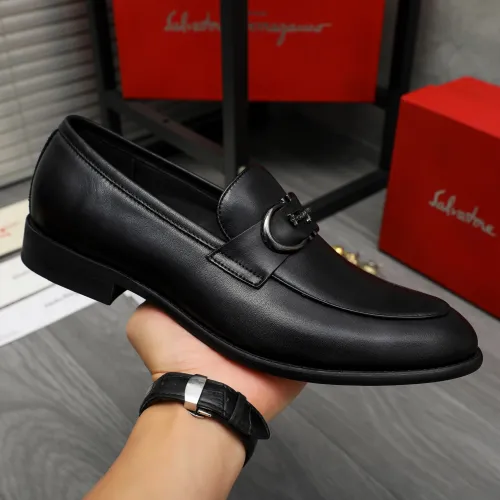 Replica Salvatore Ferragamo Leather Shoes For Men #1399149 $82.00 USD for Wholesale
