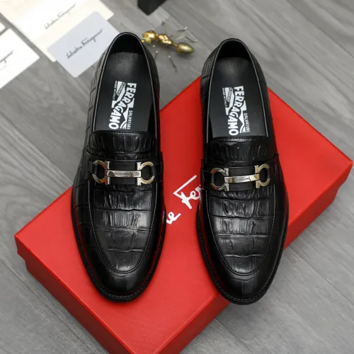 Replica Salvatore Ferragamo Leather Shoes For Men #1399152 $82.00 USD for Wholesale