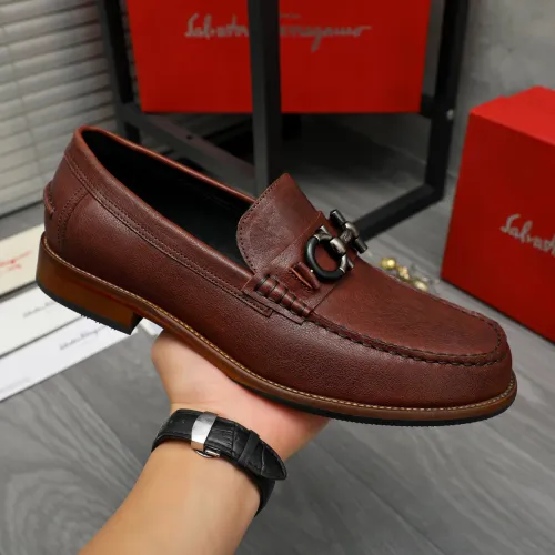 Replica Salvatore Ferragamo Leather Shoes For Men #1399156 $125.00 USD for Wholesale