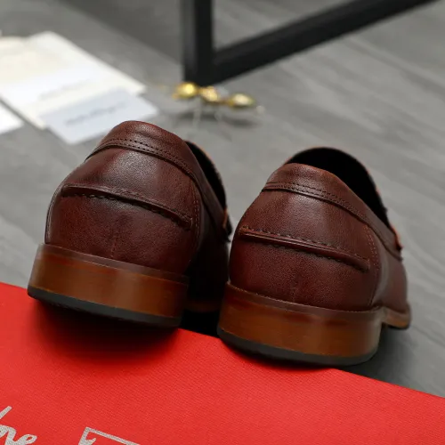 Replica Salvatore Ferragamo Leather Shoes For Men #1399156 $125.00 USD for Wholesale