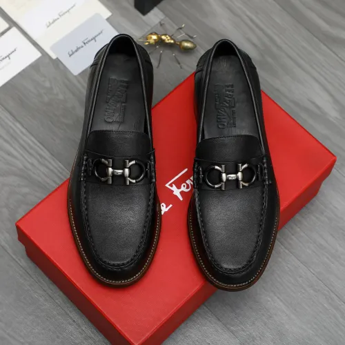 Replica Salvatore Ferragamo Leather Shoes For Men #1399157 $125.00 USD for Wholesale