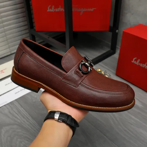 Replica Salvatore Ferragamo Leather Shoes For Men #1399158 $125.00 USD for Wholesale