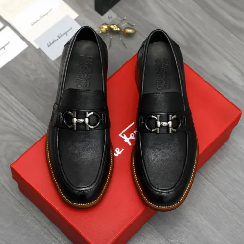 Replica Salvatore Ferragamo Leather Shoes For Men #1399159 $125.00 USD for Wholesale
