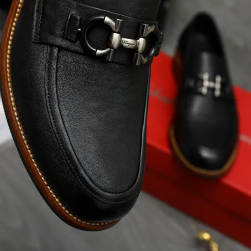 Replica Salvatore Ferragamo Leather Shoes For Men #1399159 $125.00 USD for Wholesale