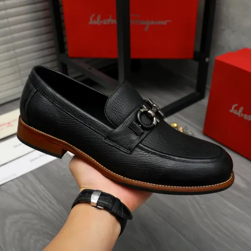 Replica Salvatore Ferragamo Leather Shoes For Men #1399160 $125.00 USD for Wholesale