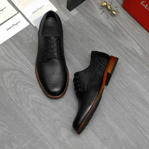 Replica Salvatore Ferragamo Leather Shoes For Men #1399163 $125.00 USD for Wholesale
