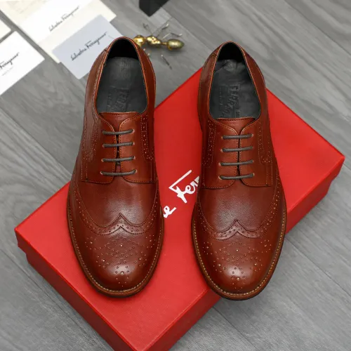Replica Salvatore Ferragamo Leather Shoes For Men #1399167 $125.00 USD for Wholesale