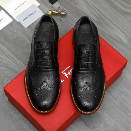 Replica Salvatore Ferragamo Leather Shoes For Men #1399170 $125.00 USD for Wholesale