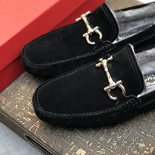 Replica Salvatore Ferragamo Leather Shoes For Men #1399437 $98.00 USD for Wholesale