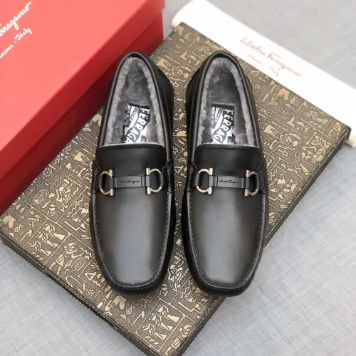 Replica Salvatore Ferragamo Leather Shoes For Men #1399441 $98.00 USD for Wholesale