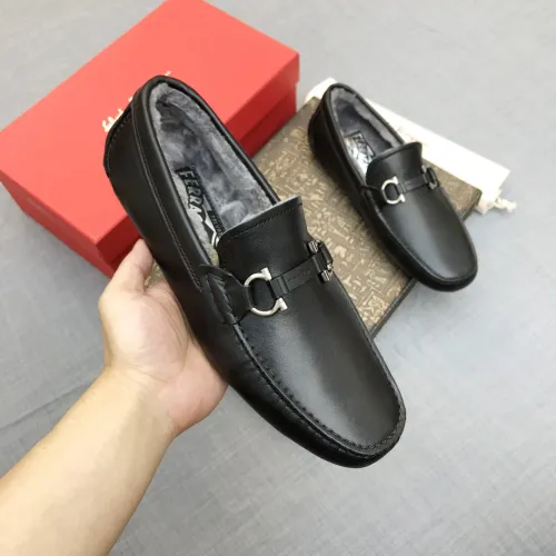 Replica Salvatore Ferragamo Leather Shoes For Men #1399441 $98.00 USD for Wholesale