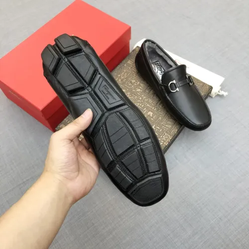 Replica Salvatore Ferragamo Leather Shoes For Men #1399441 $98.00 USD for Wholesale