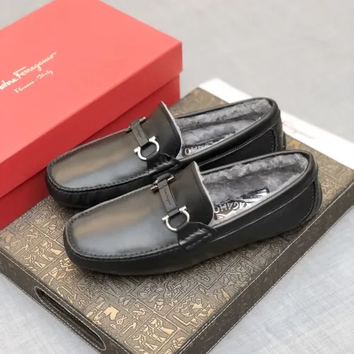 Replica Salvatore Ferragamo Leather Shoes For Men #1399441 $98.00 USD for Wholesale