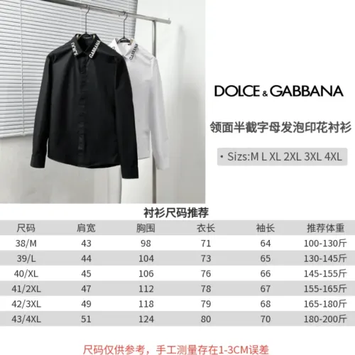 Replica Dolce & Gabbana D&G Shirts Long Sleeved For Men #1399674 $64.00 USD for Wholesale
