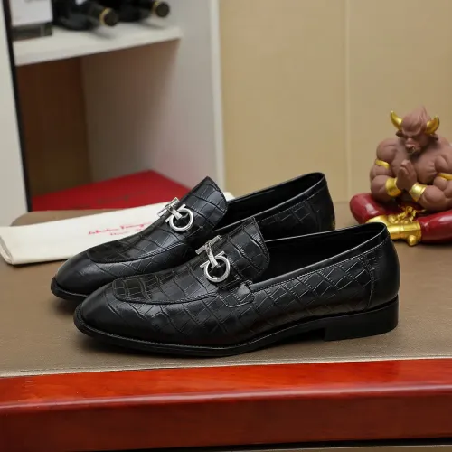 Replica Salvatore Ferragamo Leather Shoes For Men #1399779 $88.00 USD for Wholesale