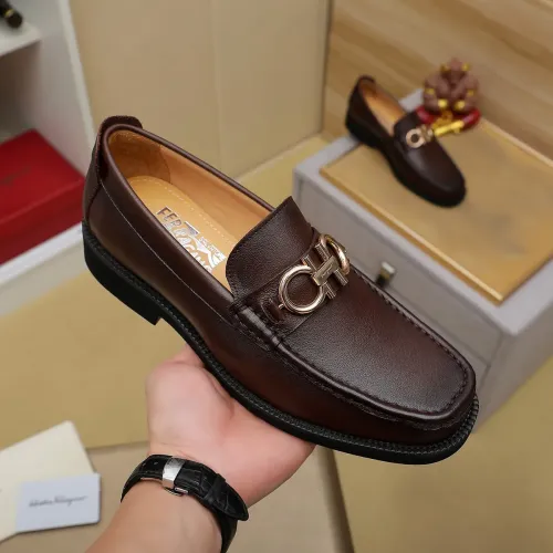 Replica Salvatore Ferragamo Leather Shoes For Men #1399784 $98.00 USD for Wholesale