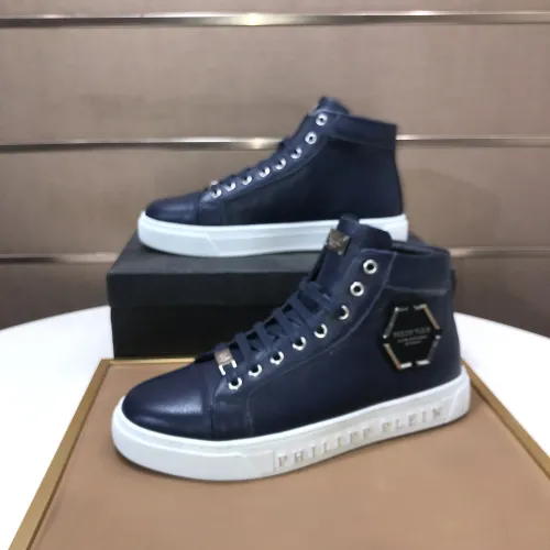 Replica Philipp Plein PP High Tops Shoes For Men #1400012 $88.00 USD for Wholesale