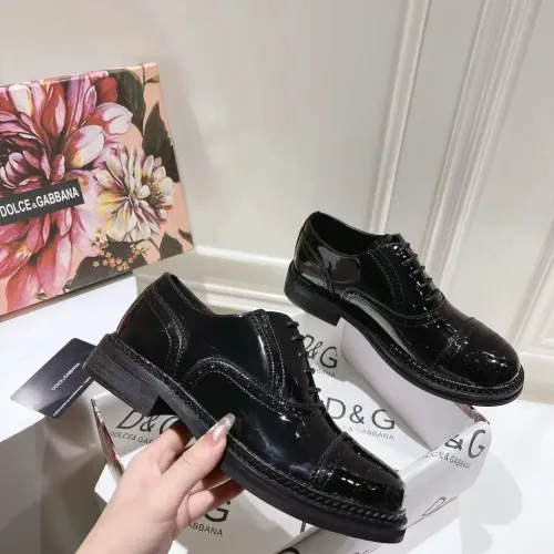 Replica Dolce & Gabbana D&G Leather Shoes For Women #1400760 $122.00 USD for Wholesale