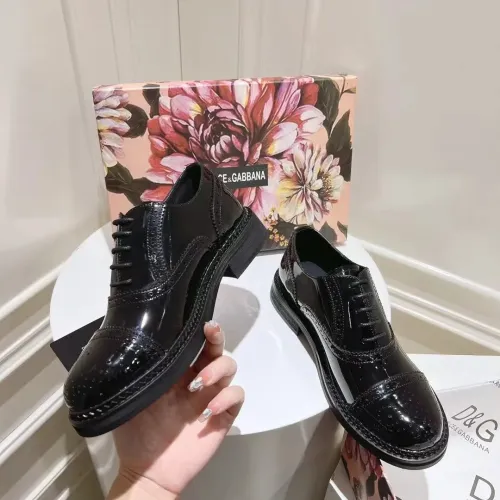 Replica Dolce & Gabbana D&G Leather Shoes For Women #1400760 $122.00 USD for Wholesale