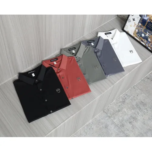 Replica Salvatore Ferragamo Shirts Short Sleeved For Men #1402770 $52.00 USD for Wholesale